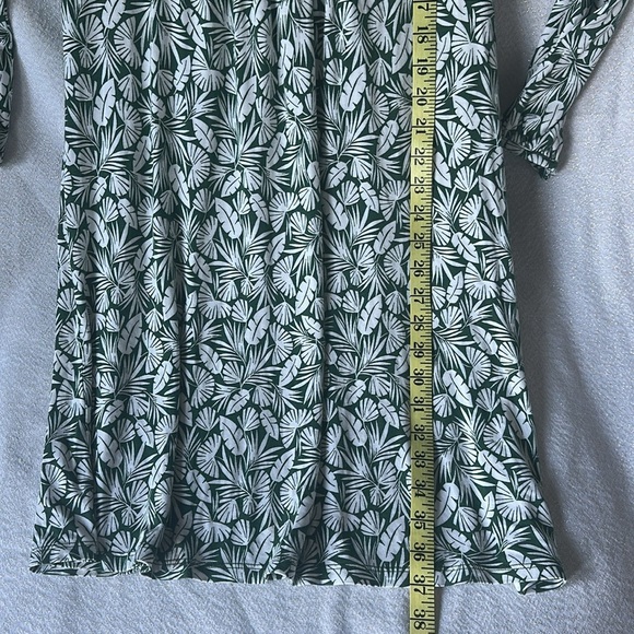 Boden Hattie Clover Long Sleeve Jersey Dress Sz 6 Palm Leaf Palm V Neck Green - Picture 12 of 14